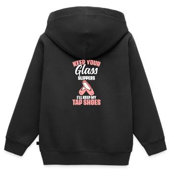 Funny Tap Dancing Tap Shoes Tap Dance Enthusiast - Kinder Premium Organic Zip Hoodie - Schwarz - Hinten - AI Model Kid Male (0cm)