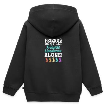 Linedance - Kinder Premium Organic Zip Hoodie - Schwarz - Hinten - AI Model Kid Male (0cm)