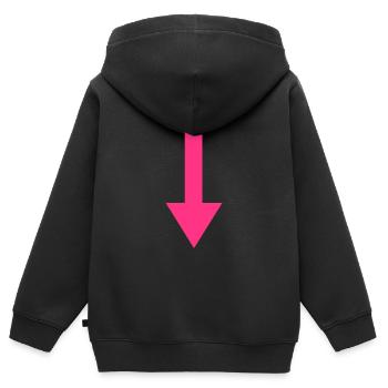 Down Arrow - Kids Premium Organic Zip-up Hoodie - black - Back - AI Model Kid Male (0cm)