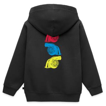 Turbo 3 er - Kinder Premium Organic Zip Hoodie - Schwarz - Hinten - AI Model Kid Male (0cm)