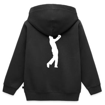 Golf Golfer Golfspieler Golfplatz - Kinder Premium Organic Zip Hoodie - Schwarz - Hinten - AI Model Kid Male (0cm)