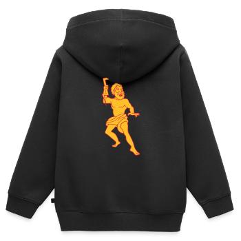 zeus dieu mythologique de l'Olympe grec - Sweat Premium à capuche zippé enfant bio - noir - Dos - AI Model Kid Male (0cm)