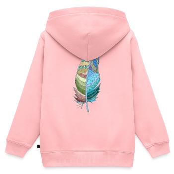 Feder - Kinder Premium Organic Zip Hoodie - Rosa - Hinten - AI Model Kid Female (0cm)