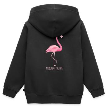 Be A Flamingo In A Flock Of Pigeons Flamingo Bird - Kinder Premium Organic Zip Hoodie - Schwarz - Hinten - AI Model Kid Male (0cm)