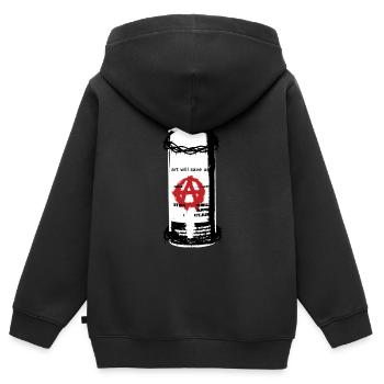 Anarchy - Kids Premium Organic Zip-up Hoodie - black - Back - AI Model Kid Male (0cm)