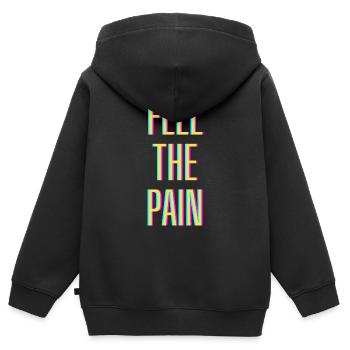 Ressentez la douleur - Sweat Premium à capuche zippé enfant bio - noir - Dos - AI Model Kid Male (0cm)