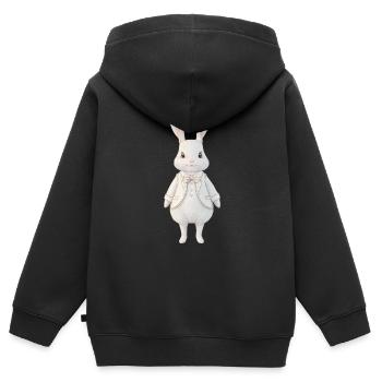 Cute Bunny White 2 - Kids Premium Organic Zip-up Hoodie - black - Back - AI Model Kid Male (0cm)