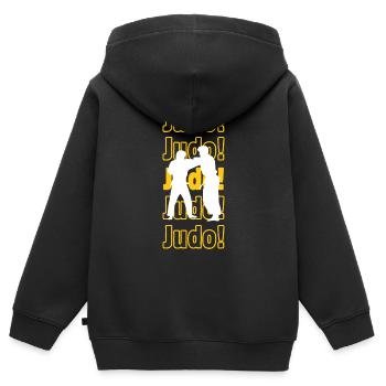 Judo judo judo - Sweat Premium à capuche zippé enfant bio - noir - Dos - AI Model Kid Male (0cm)