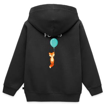 Ich Bin Halt Ein Fuchs Einschulung Schule - Kinder Premium Organic Zip Hoodie - Schwarz - Hinten - AI Model Kid Male (0cm)