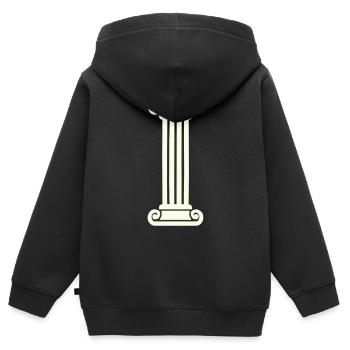 colonne - Sweat Premium à capuche zippé enfant bio - noir - Dos - AI Model Kid Male (0cm)