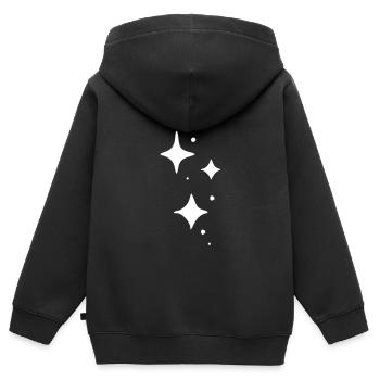 Glitzer Dekor Element - Kinder Premium Organic Zip Hoodie - Schwarz - Hinten - AI Model Kid Male (0cm)