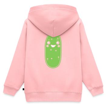 Gurke - Kinder Premium Organic Zip Hoodie - Rosa - Hinten - AI Model Kid Female (0cm)