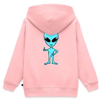 Alien - Kinder Premium Organic Zip Hoodie - Rosa - Hinten - AI Model Kid Female (0cm)