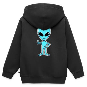 Alien - Kinder Premium Organic Zip Hoodie - Schwarz - Hinten - AI Model Kid Male (0cm)