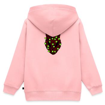 Grüner Ekuroeil - Kinder Premium Organic Zip Hoodie - Rosa - Hinten - AI Model Kid Female (0cm)