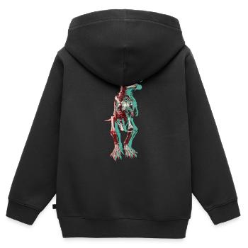 T-Rex - Sweat Premium à capuche zippé enfant bio - noir - Dos - AI Model Kid Male (0cm)