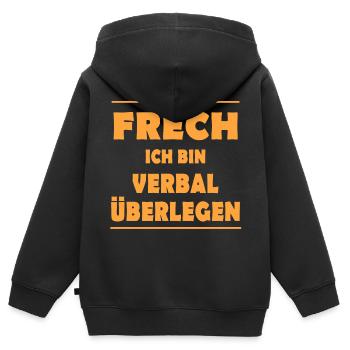 Ich bin nicht frech - Kinder Premium Organic Zip Hoodie - Schwarz - Hinten - AI Model Kid Male (0cm)