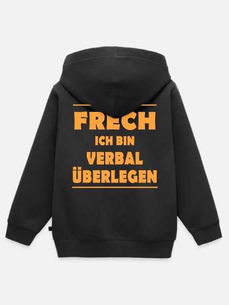 Ich bin nicht frech - Kinder Premium Organic Zip Hoodie - Schwarz