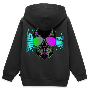 Disco Skull Party Skull 3d - Kinder Premium Organic Zip Hoodie - Schwarz - Hinten - AI Model Kid Male (0cm)