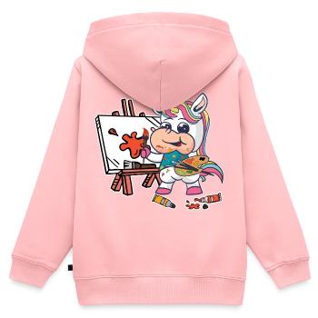 Unicorn Painting Season Colors - Kids Premium Organic Zip-up Hoodie - rose - Back - AI Model Kid Female (0cm)
