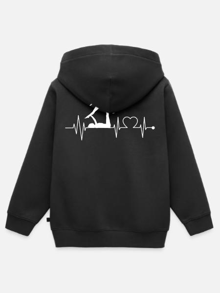 Acroyoga Yoga Herzschlag Herz lustig - Kinder Premium Organic Zip Hoodie - Schwarz