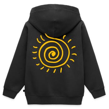 Soleil - Sweat Premium à capuche zippé enfant bio - noir - Dos - AI Model Kid Male (0cm)