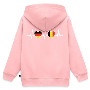 Deutschland und Belgien belgisch Flaggen Patriot - Kinder Premium Organic Zip Hoodie - Rosa - Hinten - AI Model Kid Female (0cm)