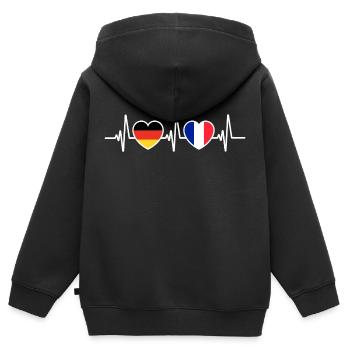 Deutschland und Frankreich France Französisch - Kinder Premium Organic Zip Hoodie - Schwarz - Hinten - AI Model Kid Male (0cm)