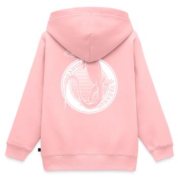 Monitor Eidechse Tattoo Stil Reptilienhalter Varanus - Kinder Premium Organic Zip Hoodie - Rosa - Hinten - AI Model Kid Female (0cm)