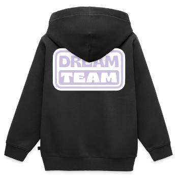 Équipe de rêve - Sweat Premium à capuche zippé enfant bio - noir - Dos - AI Model Kid Male (0cm)