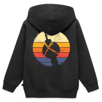 Berlin Allemagne City Skyline Vintage Rétro - Sweat Premium à capuche zippé enfant bio - noir - Dos - AI Model Kid Male (0cm)