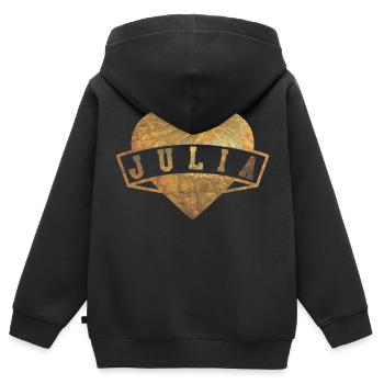 Julia Herzen Or - Sweat Premium à capuche zippé enfant bio - noir - Dos - AI Model Kid Male (0cm)