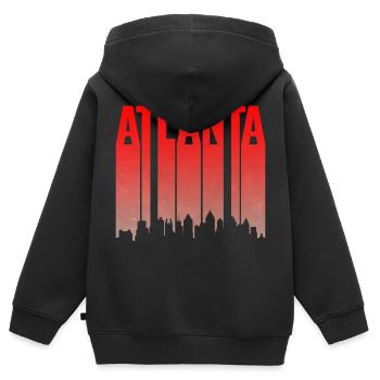Atlanta Skyline Gradient - Kids Premium Organic Zip-up Hoodie - black - Back - AI Model Kid Male (0cm)