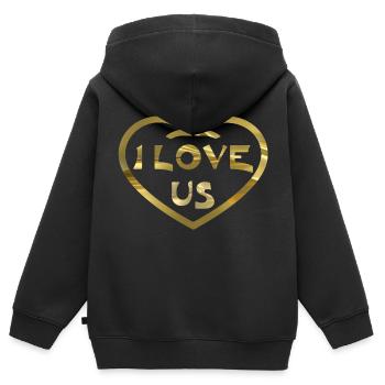 Je nous aime - Sweat Premium à capuche zippé enfant bio - noir - Dos - AI Model Kid Male (0cm)