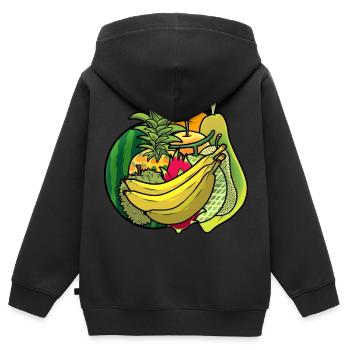 Sommer Vitamine Obst Früchte Erfrischung Diät - Kinder Premium Organic Zip Hoodie - Schwarz - Hinten - AI Model Kid Male (0cm)