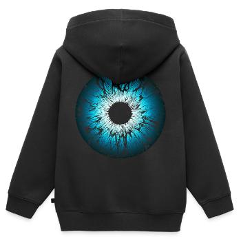 Eye, Iris, Blue, Mandala, Pupil, Eyes - Kids Premium Organic Zip-up Hoodie - black - Back - AI Model Kid Male (0cm)