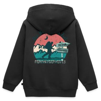 Der Weg ist das Ziel Fernwanderweg E5 Transalp - Kinder Premium Organic Zip Hoodie - Schwarz - Hinten - AI Model Kid Male (0cm)