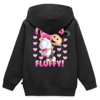 Minions Agnes It's So Fluffy Pink Mit Einhorn - Kinder Premium Organic Zip Hoodie - Schwarz - Hinten - AI Model Kid Male (0cm)