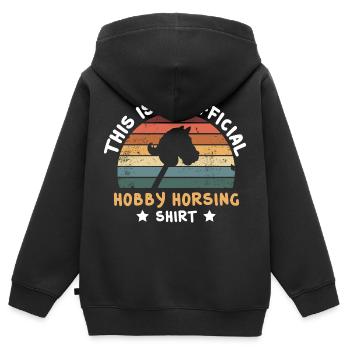 This Is My Official Hobby Horsing Shirt - Kids Premium Organic Zip-up Hoodie - black - Back - AI Model Kid Male (0cm)