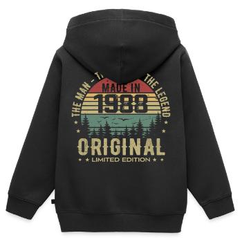 Original 1988 Retro 1988 Geburtstagsgeschenk 1988 - Kinder Premium Organic Zip Hoodie - Schwarz - Hinten - AI Model Kid Male (0cm)