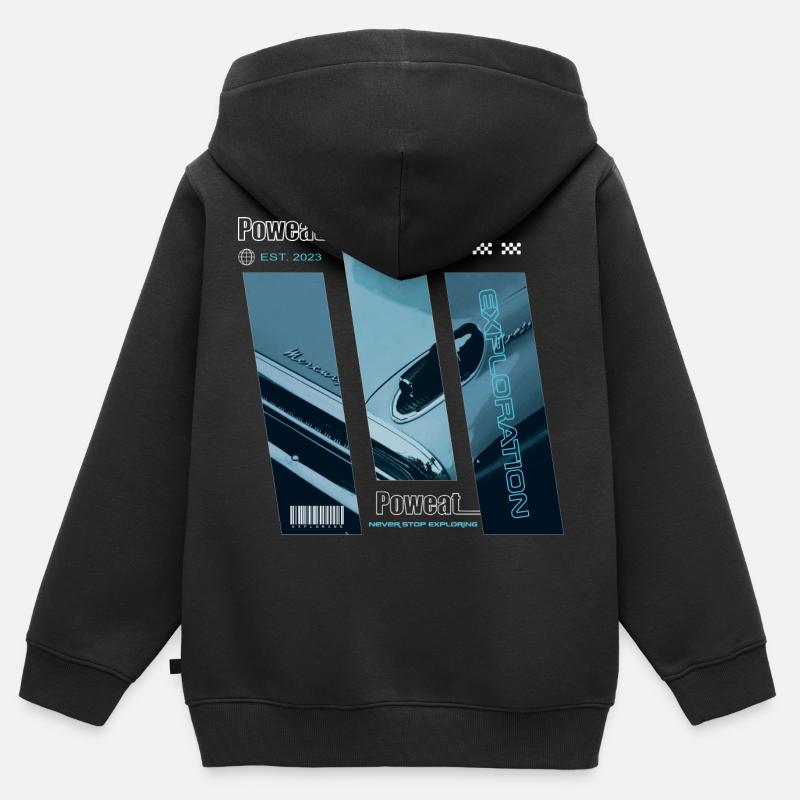 Never Stop Exploring - Kinder Premium Organic Zip Hoodie - Schwarz