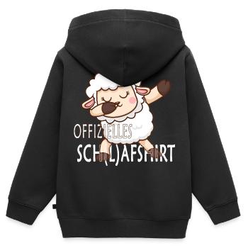 My Official (l)afshirt, Sleeping Pyjamas Dabbin - Kinder Premium Organic Zip Hoodie - Schwarz - Hinten - AI Model Kid Male (0cm)