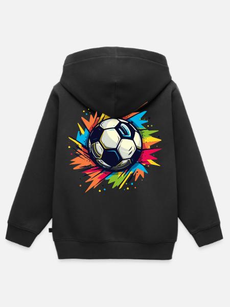 Fußball Graffiti - Kinder Premium Organic Zip Hoodie - Schwarz