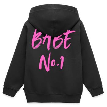 BABE n° 1 - Sweat Premium à capuche zippé enfant bio - noir - Dos - AI Model Kid Male (0cm)