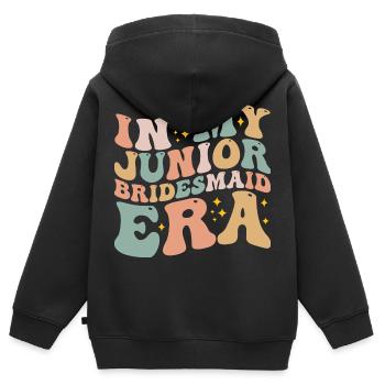 In My Junior Bridesmaid Era Fun Wedding Engagement - Sweat Premium à capuche zippé enfant bio - noir - Dos - AI Model Kid Male (0cm)