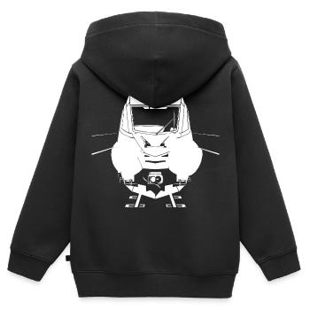 Railway Sketch - Kids Premium Organic Zip-up Hoodie - black - Back - AI Model Kid Male (0cm)