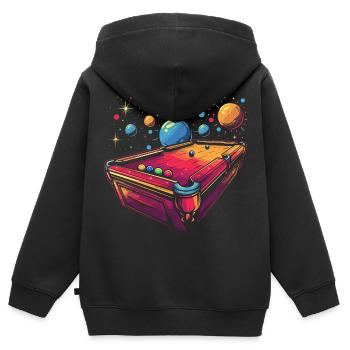 Billard Cartoon Stil - Kinder Premium Organic Zip Hoodie - Schwarz - Hinten - AI Model Kid Male (0cm)