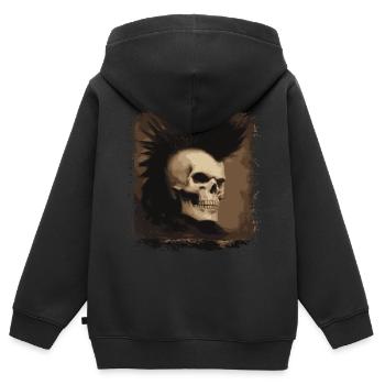 Horreur Punk Zombie Mohawk - Sweat Premium à capuche zippé enfant bio - noir - Dos - AI Model Kid Male (0cm)