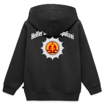 Helfer der Volkspolizei - Kinder Premium Organic Zip Hoodie - Schwarz - Hinten - AI Model Kid Male (0cm)