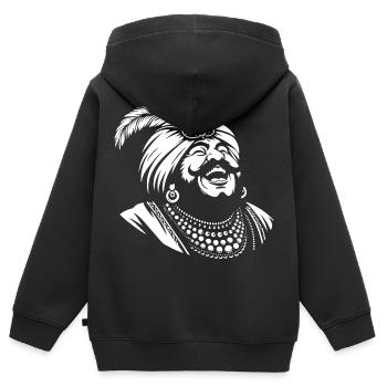 Rire Ali Baba Design - Sweat Premium à capuche zippé enfant bio - noir - Dos - AI Model Kid Male (0cm)
